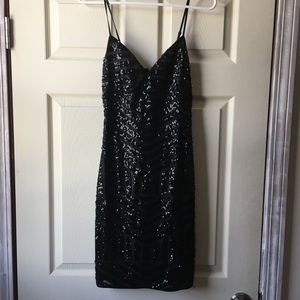 Black Sequin Express Dress